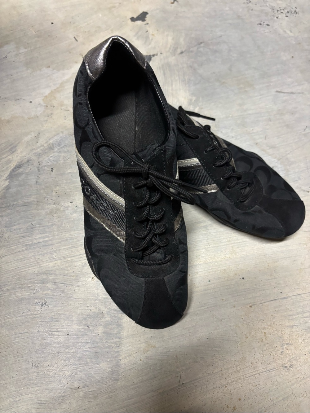 Coach women's Black Sneakers with Silver Accents